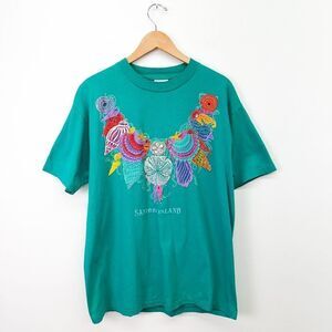 Sanibel Island, FL Oneita Vintage Single Stitch Bright Multicolored Textured Sea